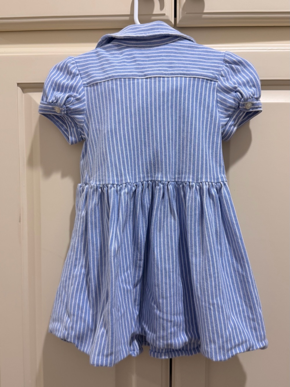 Ralph Lauren Toddler Girls' 18 mo. Light Blue Striped Polo Dress - Picture 3 of 3